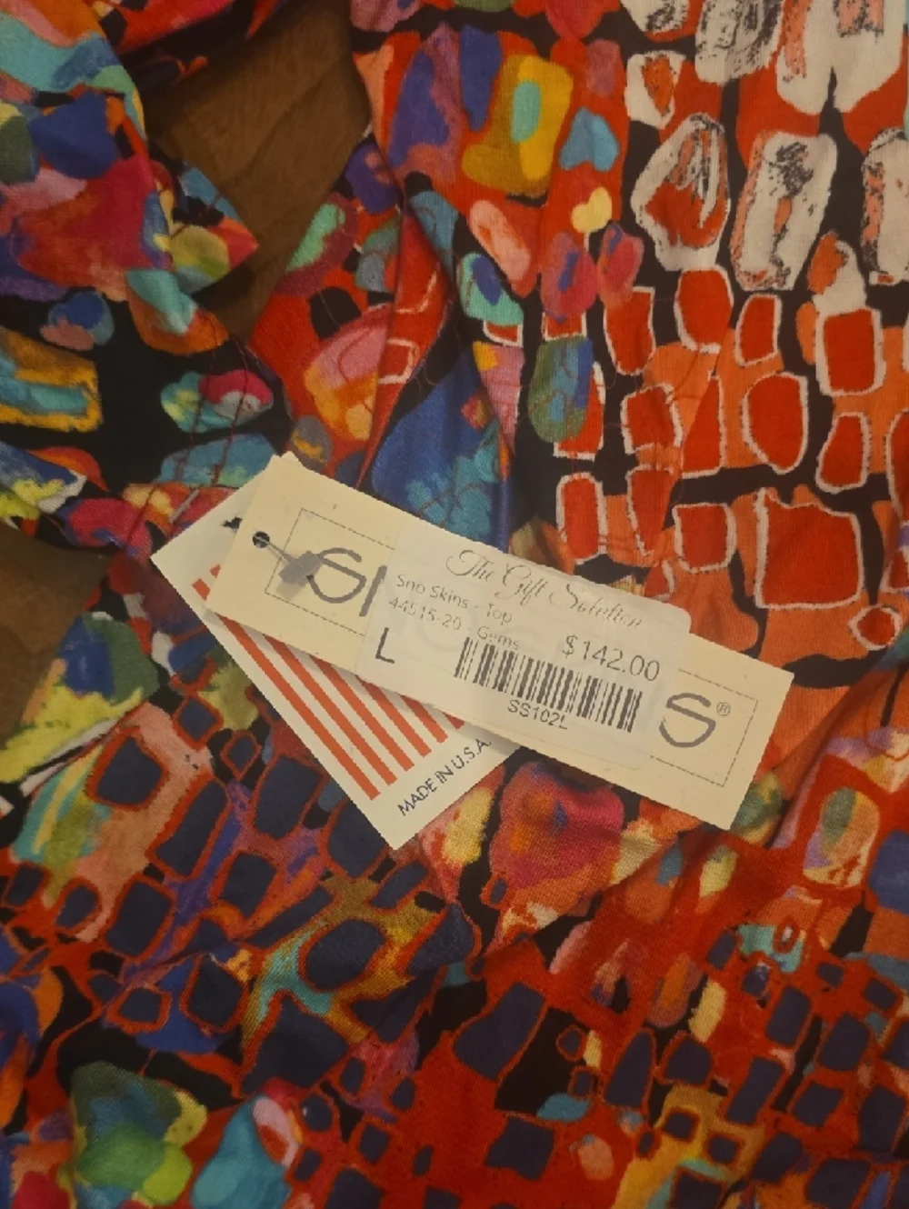 SNO SKINS Multicolor Abstract Button-Up Jacket in Red & Blue - Picture 3 of 5